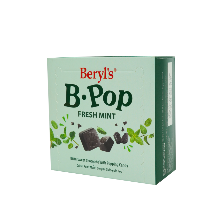 Beryl's B.POP Fresh Mint Bittersweet Chocolate With Popping Candy